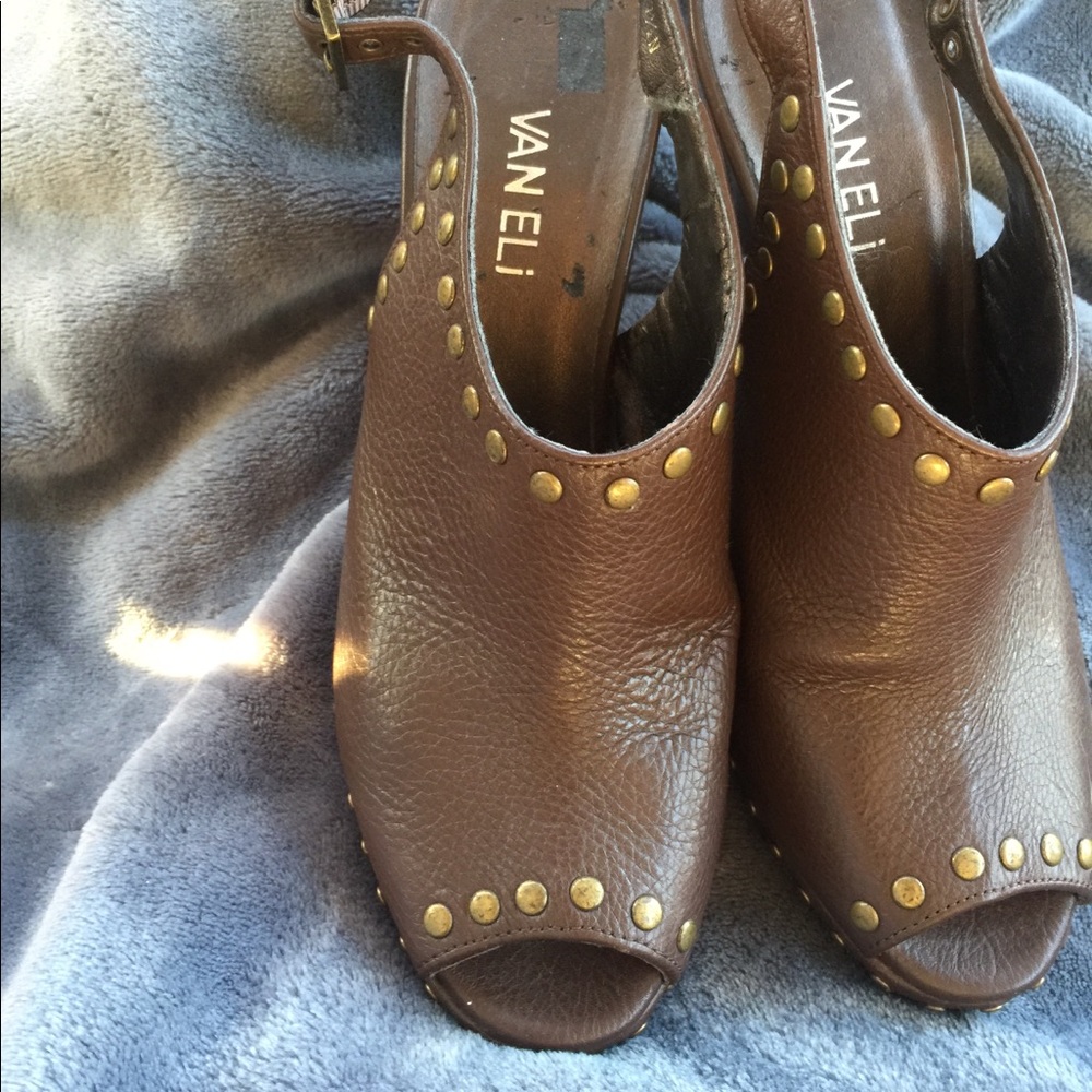 Vaneli leather Heels sz 7.5 N, peep toe - Picture 7 of 8
